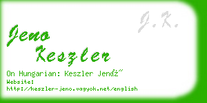 jeno keszler business card